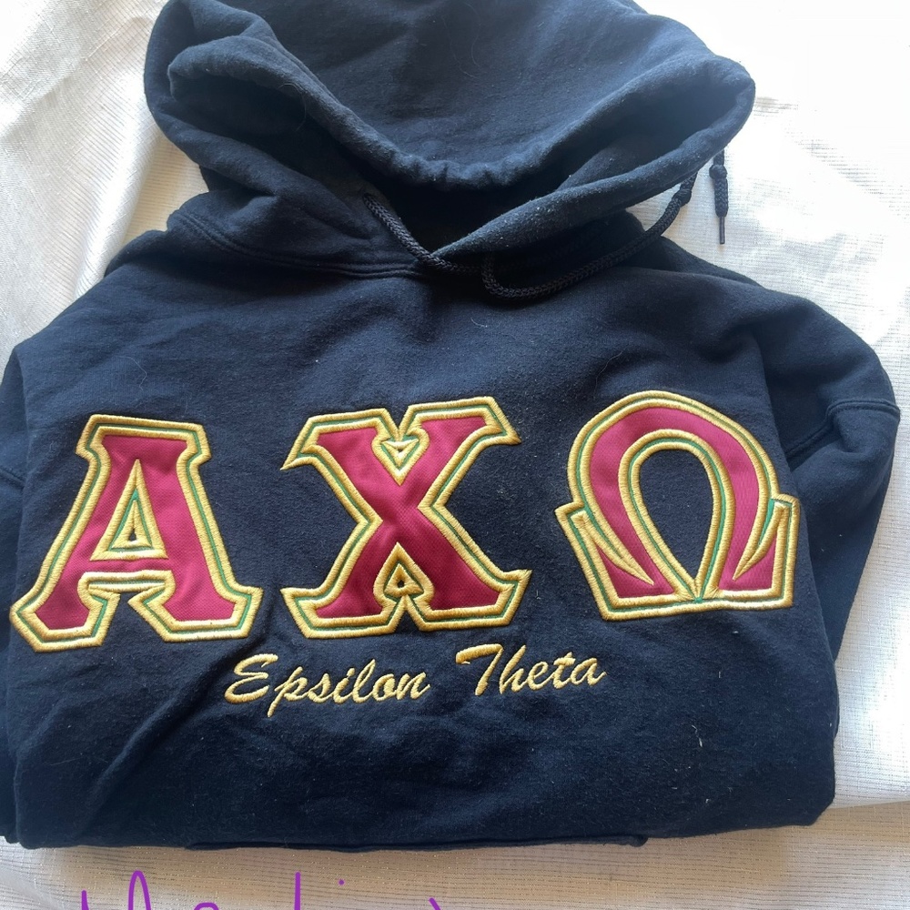 Black alpha chi omega hoodie